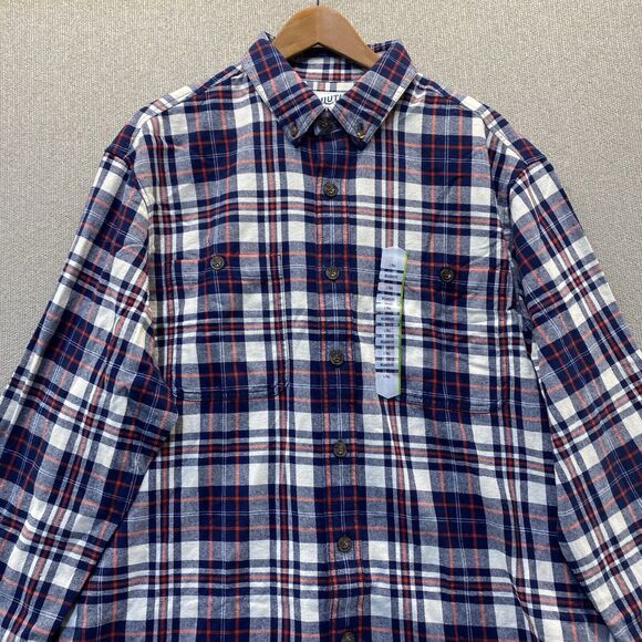 Duluth Trading Co Flannel Shirt Plaid Men's Large Tall - Picture 3 of 9